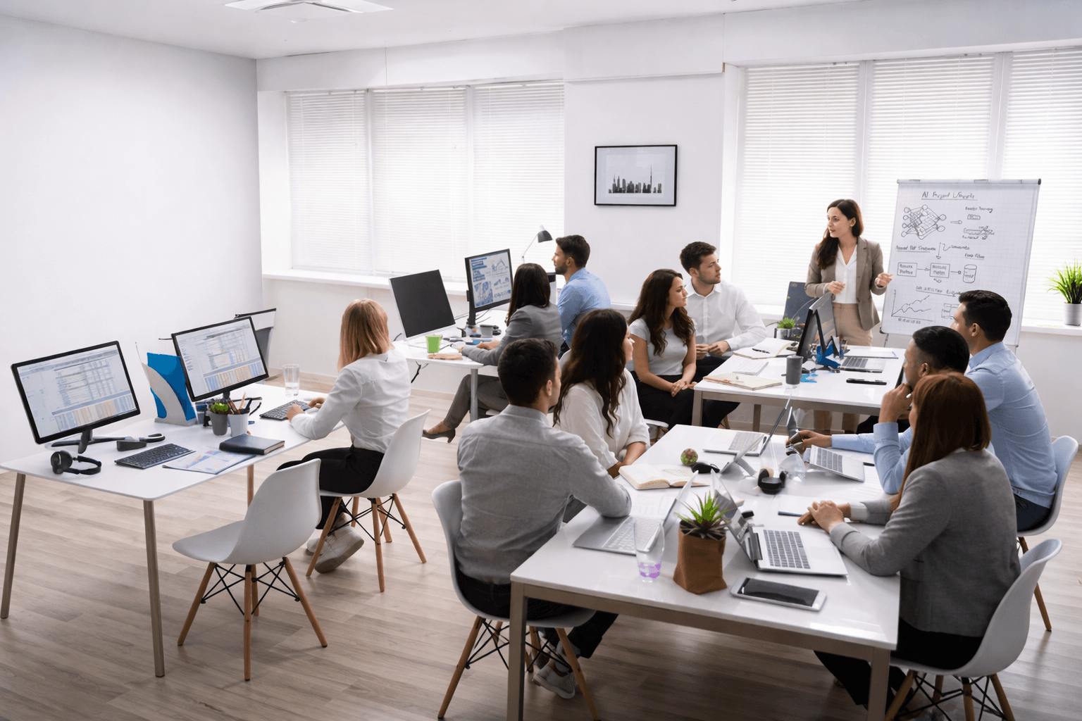 KI-Schulung im modernen Seminarraum